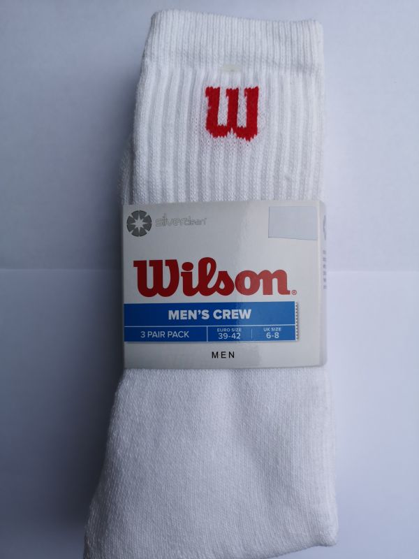 Wilson 3pk Crew Socks UK Size 6-8