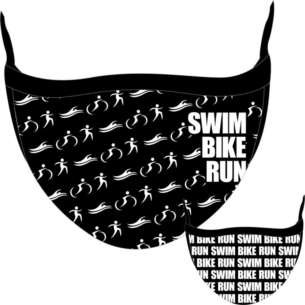 Headsweats Reversible Elite Face Mask | Swim Bike Run Black