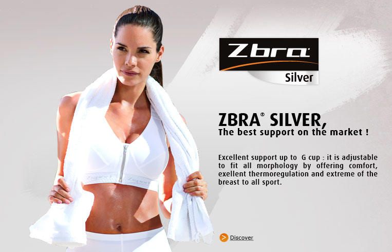 Zsport Zbra Womens Silver Sports Bra black Size:34B Manufacturers Size 90B  